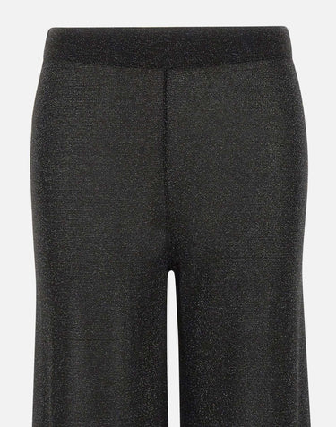 KANGRA Pantaloni palazzo in maglia BLACK Donna 