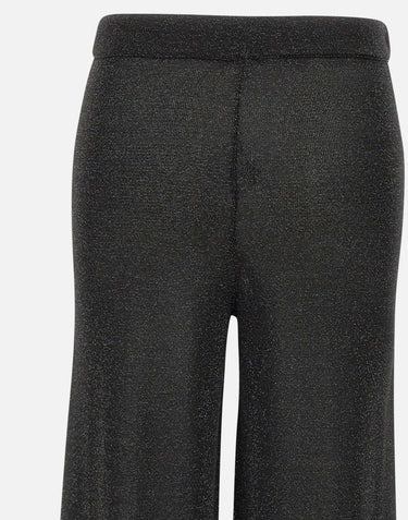 KANGRA Pantaloni palazzo in maglia BLACK Donna 