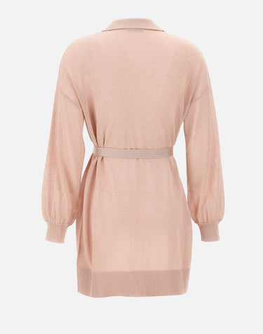 KANGRA Maxi cardigan con cintura Pink Donna 