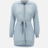 KANGRA Maxi cardigan con cintura Light Blue Donna 
