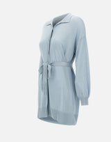 KANGRA Maxi cardigan con cintura Light Blue Donna 