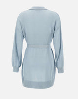 KANGRA Maxi cardigan con cintura Light Blue Donna 