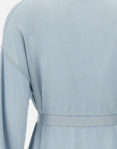 KANGRA Maxi cardigan con cintura Light Blue Donna 