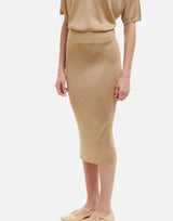KANGRA Gonna longuette a costine GOLD Donna 