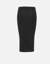 KANGRA Gonna longuette a costine BLACK Donna 