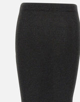 KANGRA Gonna longuette a costine BLACK Donna 