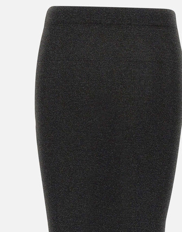KANGRA Gonna longuette a costine BLACK Donna 