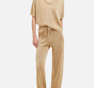 KANGRA Pantaloni jogger in misto viscosa e lurex GOLD Donna 