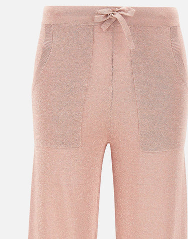 KANGRA Pantaloni jogger in misto viscosa e lurex Pink Donna 