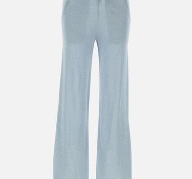 KANGRA Pantaloni jogger in misto viscosa e lurex Light Blue Donna 