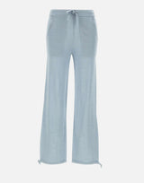 KANGRA Pantaloni jogger in misto viscosa e lurex Light Blue Donna 