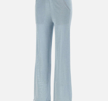 KANGRA Pantaloni jogger in misto viscosa e lurex Light Blue Donna 