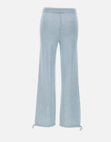 KANGRA Pantaloni jogger in misto viscosa e lurex Light Blue Donna 