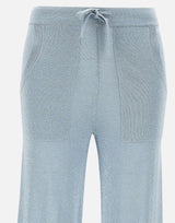 KANGRA Pantaloni jogger in misto viscosa e lurex Light Blue Donna 
