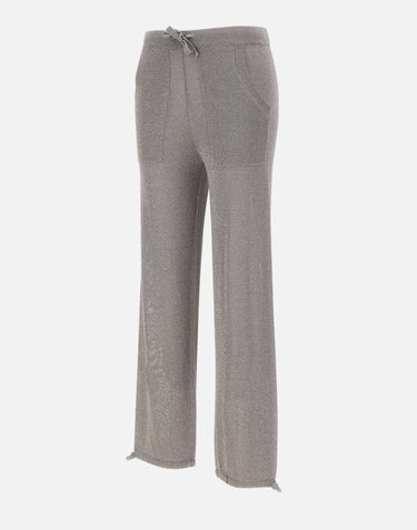 KANGRA Pantaloni jogger in misto viscosa e lurex GREY Donna 