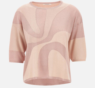 KANGRA Maglia con intarsio in lurex Pink Donna 