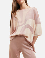KANGRA Maglia con intarsio in lurex Pink Donna 
