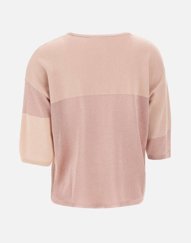 KANGRA Maglia con intarsio in lurex Pink Donna 