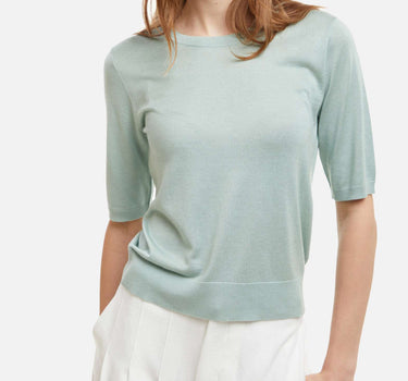 KANGRA Maglia in misto seta a maniche corte GREEN Donna 