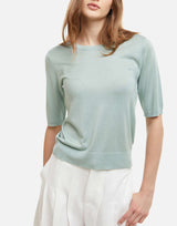 KANGRA Maglia in misto seta a maniche corte GREEN Donna 