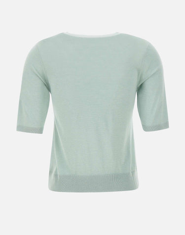 KANGRA Maglia in misto seta a maniche corte GREEN Donna 