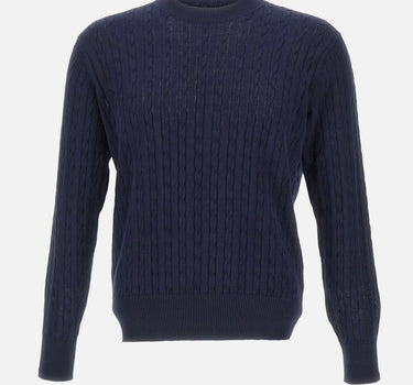 KANGRA Maglia girocollo a trecce BLUE Uomo 