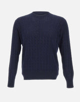 KANGRA Maglia girocollo a trecce BLUE Uomo 