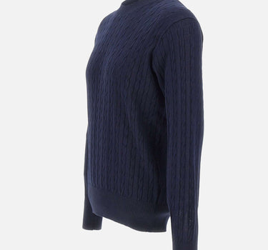 KANGRA Maglia girocollo a trecce BLUE Uomo 