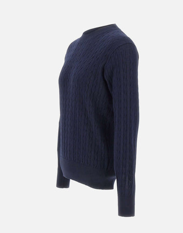 KANGRA Maglia girocollo a trecce BLUE Uomo 