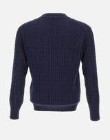 KANGRA Maglia girocollo a trecce BLUE Uomo 