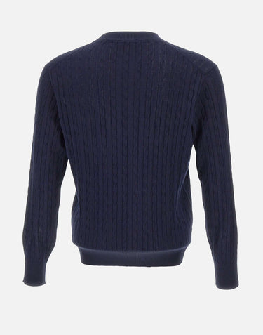KANGRA Maglia girocollo a trecce BLUE Uomo 