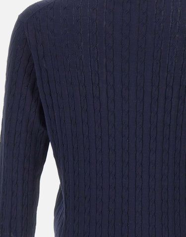 KANGRA Maglia girocollo a trecce BLUE Uomo 