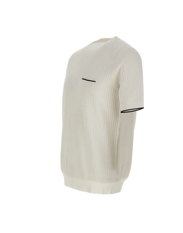KANGRA Maglia in cotone con taschino WHITE Uomo 