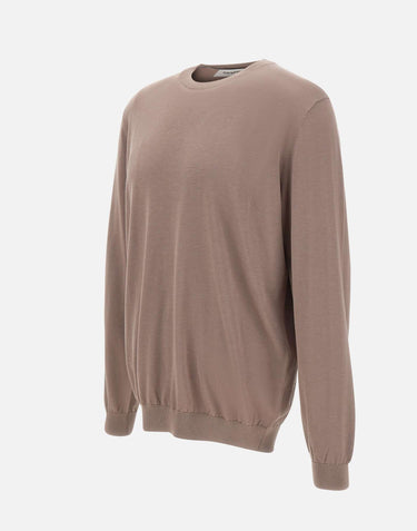 KANGRA Maglia in misto seta e cotone BROWN Uomo 