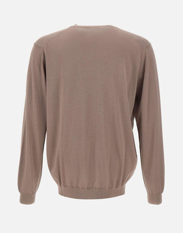 KANGRA Maglia in misto seta e cotone BROWN Uomo 