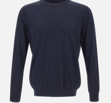 KANGRA Maglia in misto seta e cotone BLUE Uomo 