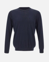 KANGRA Maglia in misto seta e cotone BLUE Uomo 