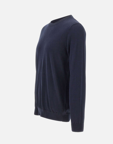 KANGRA Maglia in misto seta e cotone BLUE Uomo 