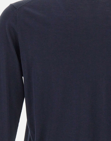 KANGRA Maglia in misto seta e cotone BLUE Uomo 