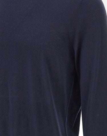 KANGRA Maglia in misto seta e cotone BLUE Uomo 