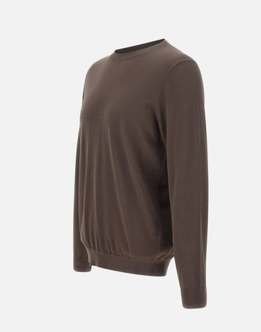 KANGRA Maglia in misto seta e cotone BROWN Uomo 