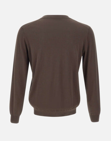KANGRA Maglia in misto seta e cotone BROWN Uomo 