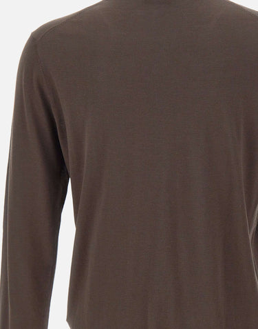 KANGRA Maglia in misto seta e cotone BROWN Uomo 