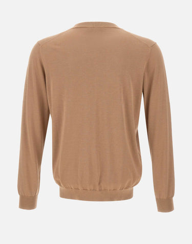 KANGRA Maglia in misto seta e cotone BROWN Uomo 