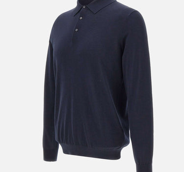 KANGRA Polo in misto seta e cotone BLUE Uomo 