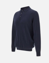 KANGRA Polo in misto seta e cotone BLUE Uomo 