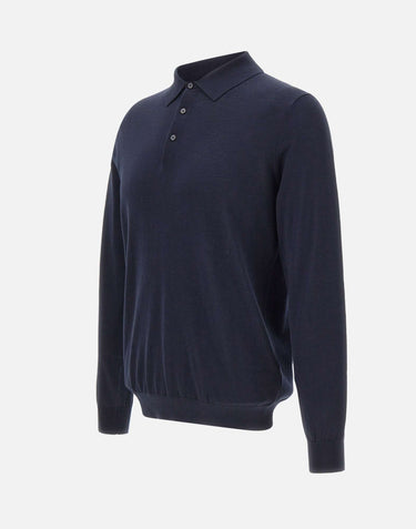 KANGRA Polo in misto seta e cotone BLUE Uomo 