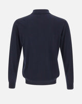 KANGRA Polo in misto seta e cotone BLUE Uomo 