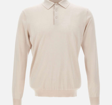 KANGRA Polo in misto seta e cotone WHITE Uomo 