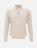 KANGRA Polo in misto seta e cotone WHITE Uomo 